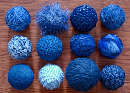 Blue wrapped balls