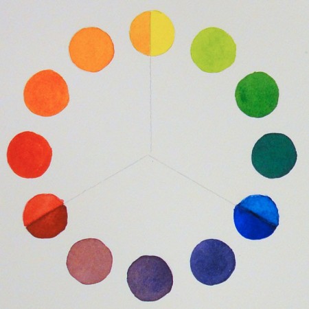 Watercolor color wheel