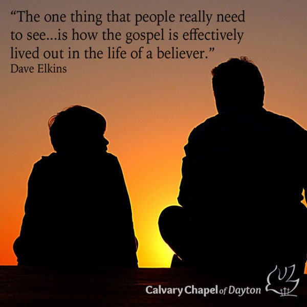 The one thing that people really need to see...is how the gospel is effectively lived out in the life of a believer.