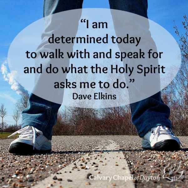 I am determined today to walk with and speak for and do what the Holy Spirit asks me to do.