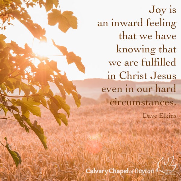 Joy is an inward feeling that we have knowing that we are fulfilled in Christ Jesus even in our hard circumstances.