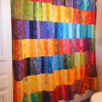 Completed shower curtain