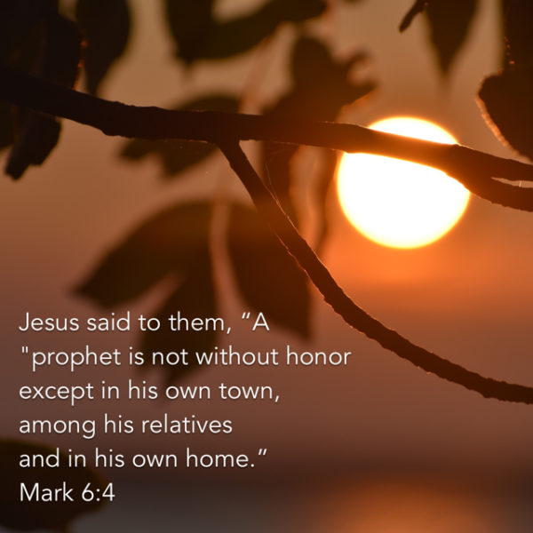 Jesus said to them, "A profet is not without honor except in His own town, amount His realtives, and in His own home."