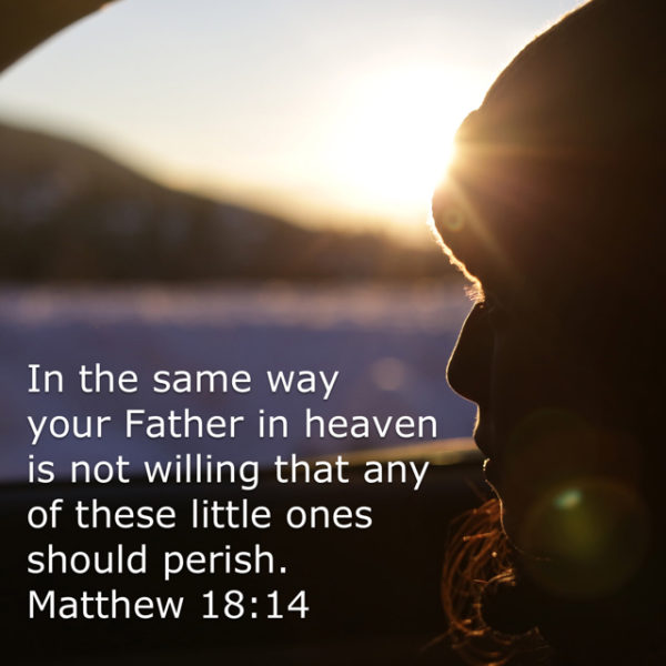 In the same way your Father in heaven is not willing that any of these little ones should perish.