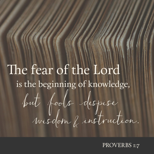 The fear of the Lord is the beginning of knowledge, but fools despise wisdom and instruction.