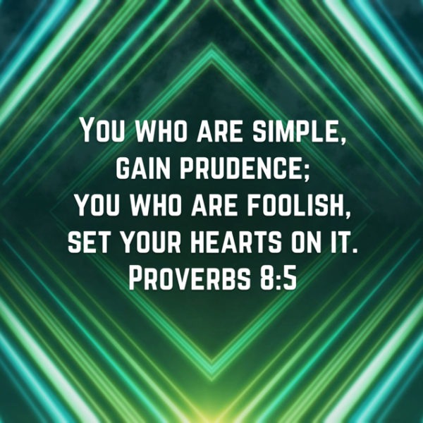 You who are simple, gain prudence; you who are foolish, set your hearts on it.