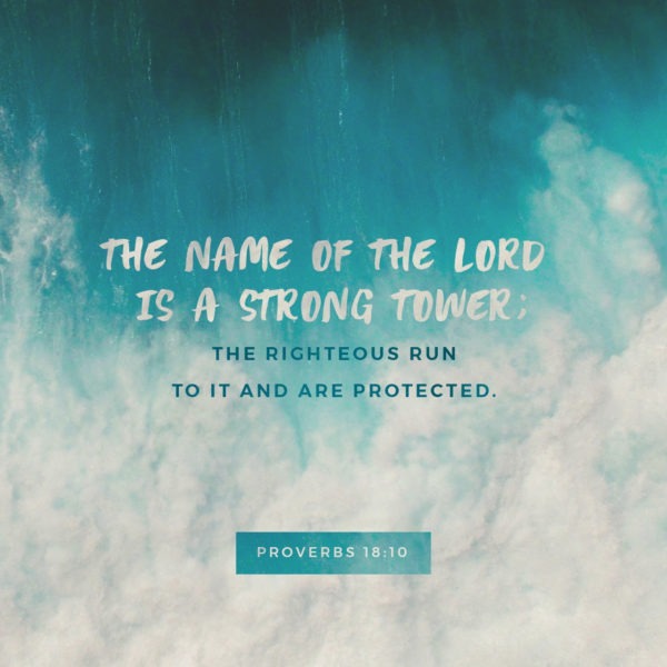 The name of the Lord is a strong tower; the righteous run to it and are protected.