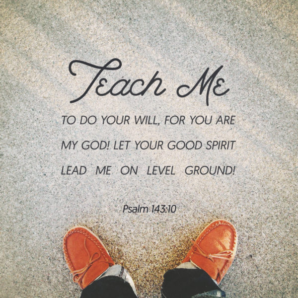 Teach me to do Your will, for You are my God! Let Your good Spirit lead me on level ground!