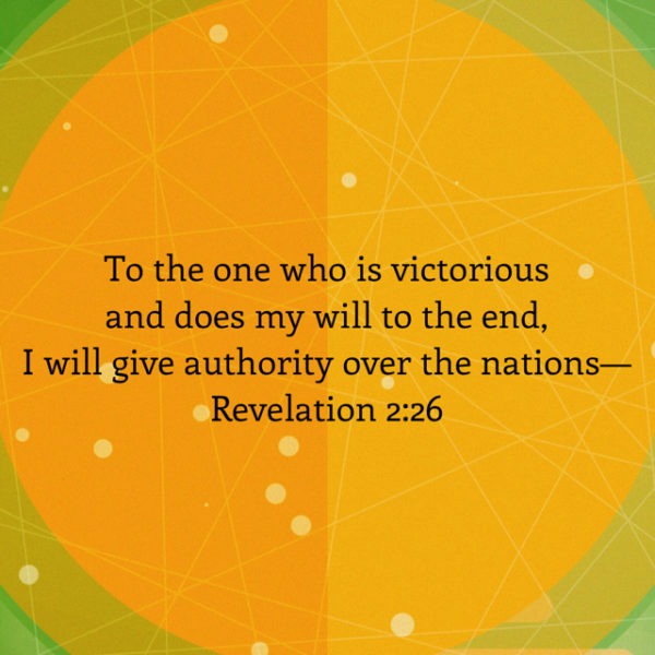 To the one who is victorious and does my will to the end, I will give authority over the nations.