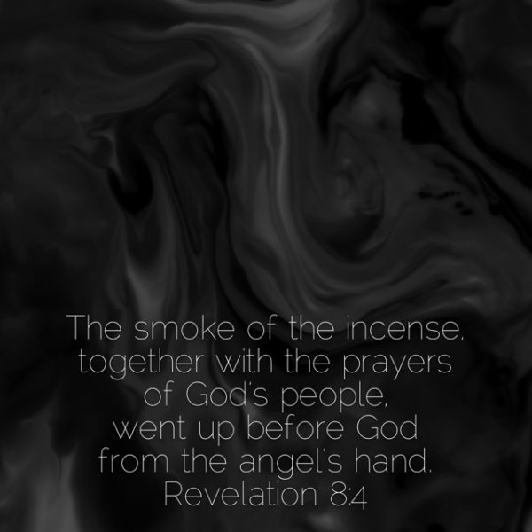 The smoke of the incense, together with the prayers of God's people, went up before God from the angel's hand.